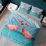 Elegancka Pościel 3D 160x200 cm Flamingi 4369A