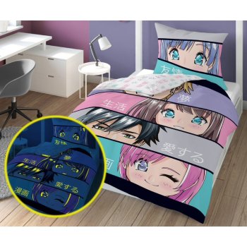 Pościel Świecąca W Ciemności Manga 140x200 cm - 4544A