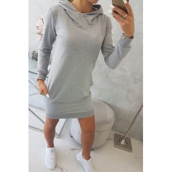 Bluza Sukienka z kapturem szary mealnż