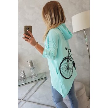 Bluza z nadrukiem roweru miętowa