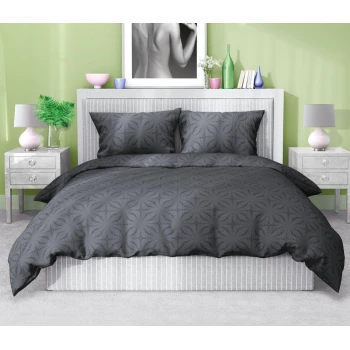Pościel Glamour Czarna 160x200 cm Mikrofibra Satynowa 005