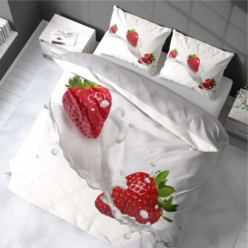 Elegancka Pościel 3D Truskawki 160x200 cm Tekstylione