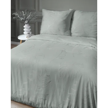 Elegancka Pościel Satynowa 180x200 cm Liście 4826B