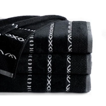 Komplet 3 - Bawełnianych Ręczników 50x90 cm. 550gsm Czarny GIN