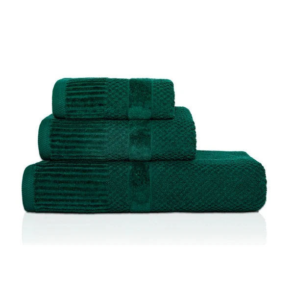 Komplet 3 - Ręczników 50x90 cm. 550gsm Bawełna 100 % Ciemny Zielony IVO
