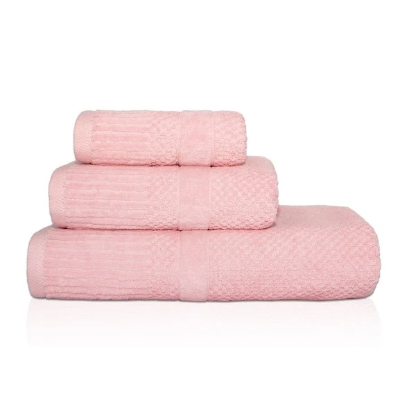 Komplet 3 - Bawełnianych Ręczników 50x90 cm. 550gsm Różowy IVO