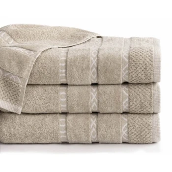 Komplet 3 - Bawełnianych Ręczników 70x140 cm. 550gsm Beżowy GIN