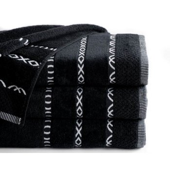 Komplet 3 - Bawełnianych Ręczników 70x140 cm. 550gsm Czarny GIN