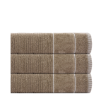 Komplet 3 Dużych Ręczników Kąpielowych 70x140 cm Taupe TEO