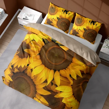 Pościel 3D 160x200 cm + 2 Poszewki 70x80 cm Słoneczniki 5311A 
