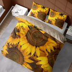 Pościel 3D 160x200 cm + 2 Poszewki 70x80 cm Słoneczniki 5311A 