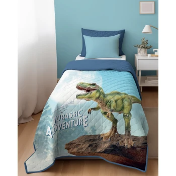 Narzuta Młodzieżowa Dwustronna Pikowana 170x210 cm T-Rex k-95