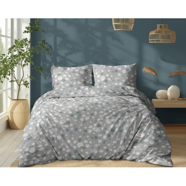 Pościel 100% Bawełna 160x200 cm Stokrotki 5337A