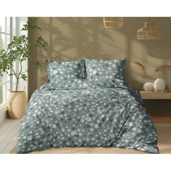 Pościel 100% Bawełna 160x200 cm Stokrotki 5337B