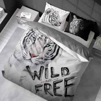 Pościel 160x200 cm Animal Efekt 3D Biały Tygrys 3730A