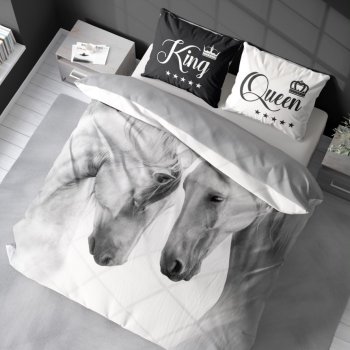 Pościel 160x200 cm Animal Efekt 3D Konie 3731A Tekstylione