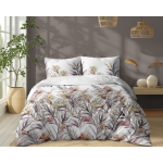 Pościel Biała 160x200 cm Kolorowe Kwiaty 100% Bawełna 5504B