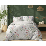 Biała Pościel 160x200 cm Kwiaty 100% Bawełna 5499A
