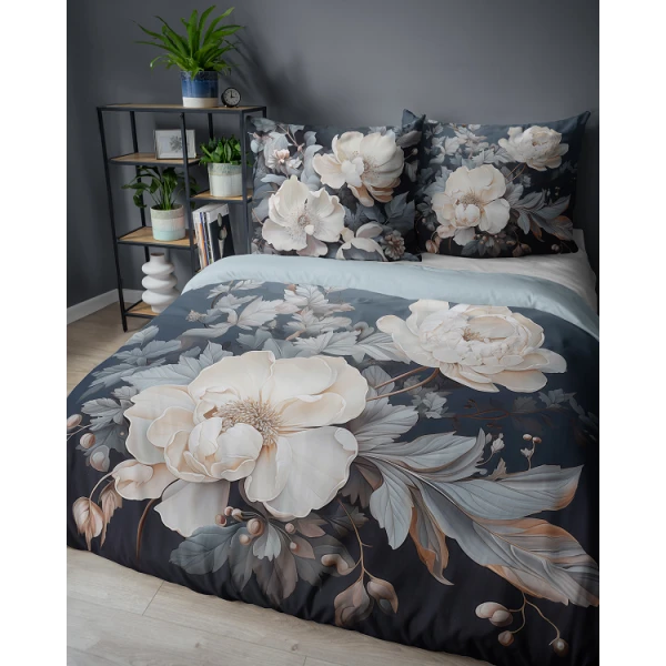 Pościel Holenderska 160x200 cm 100% Bawełna w Kwiaty 5131A