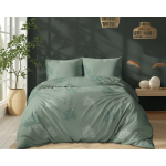 Pościel Miętowa 100% Bawełna 160x200 cm Listki 5503B
