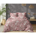 Pościel Różowa 100% Bawełna 160x200 cm Kwiaty 5502A
