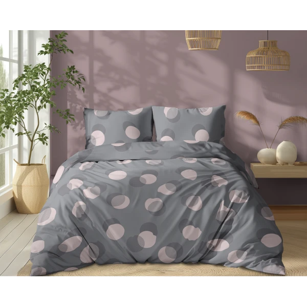Klasyczna Pościel 160x200 cm Szara 100% Bawełna 5495B