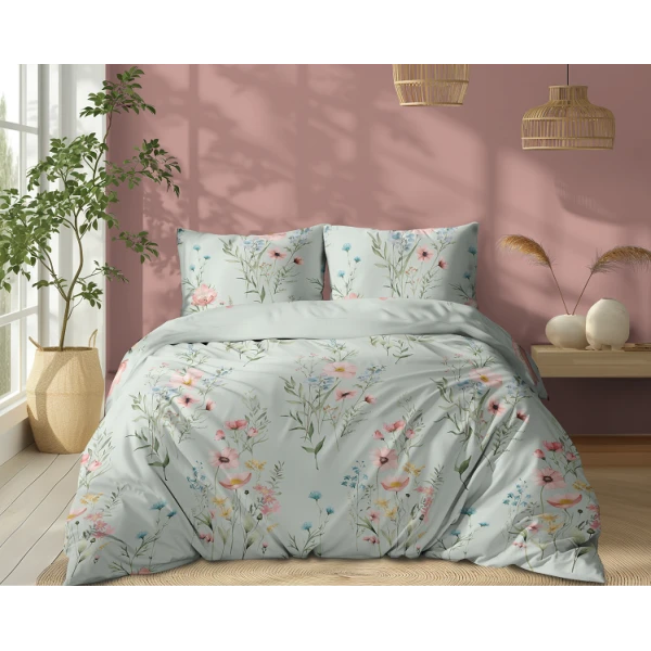 Miętowy Komplet Pościeli Bawełnianej 220x200 cm 100% Bawełna 5499B