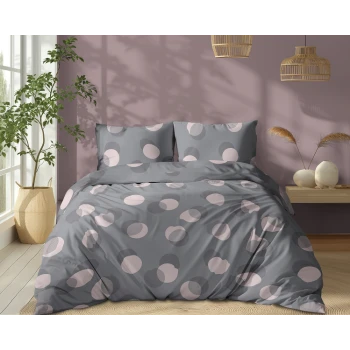 Klasyczna Pościel 220x200 cm Szara 100% Bawełna 5495B