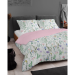 Pościel 3D 160x200 cm Biała w Kolorowe Kwiaty 5352A