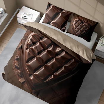 Pościel 3D Czekoladowe Serce 160x200 cm +2 Poszewki 70x80 cm 5316A 