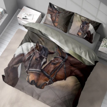 Pościel 3D Konie 160x200 cm +2 Poszewki 70x80 cm 4990A 