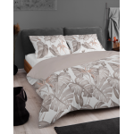 Pościel 3D Biała 220x200 cm w Beżowe Liście 5473A