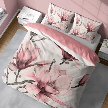 Pościel 3D 220x200 cm Kwiaty Magnolii 5433A 