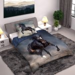 Pościel 3D Czarny Koń Tornado 160x200 cm
