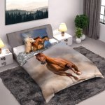 Pościel 3D Brązowy Koń 160x200 cm Gniady