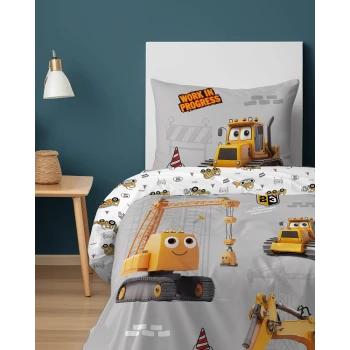 Pościel Budowa 160x200 cm 100% Bawełna 5579A
