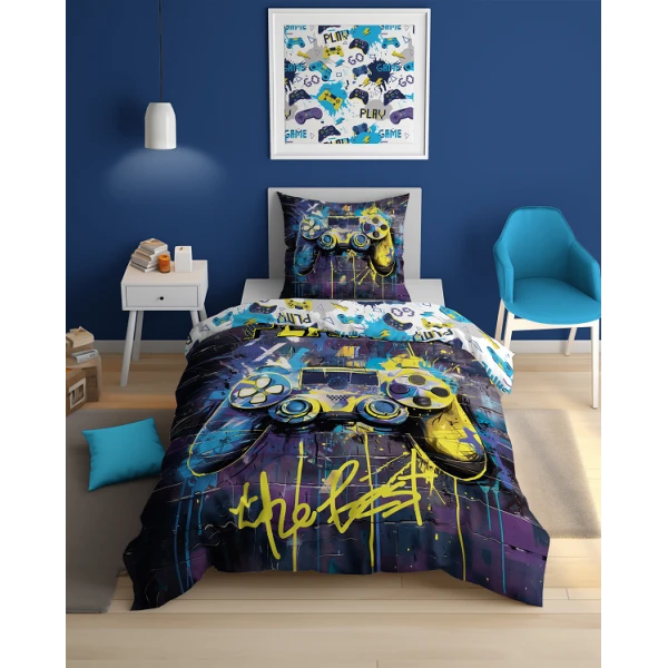 Pościel Gamer Pad 140x200 cm Świecąca w Ciemności 5404A