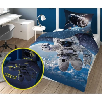 Pościel Dziecięca Świecąca W Ciemności Astronauta 140x200 cm 4025A