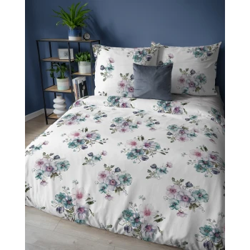 Pościel Flanelowa 160x200 cm Flanela Kwiaty 5629B