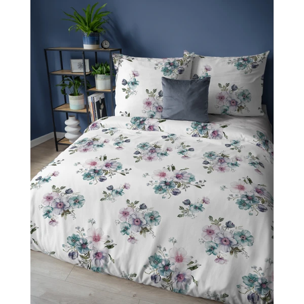 Pościel Flanelowa 160x200 cm Flanela Kwiaty 5629B
