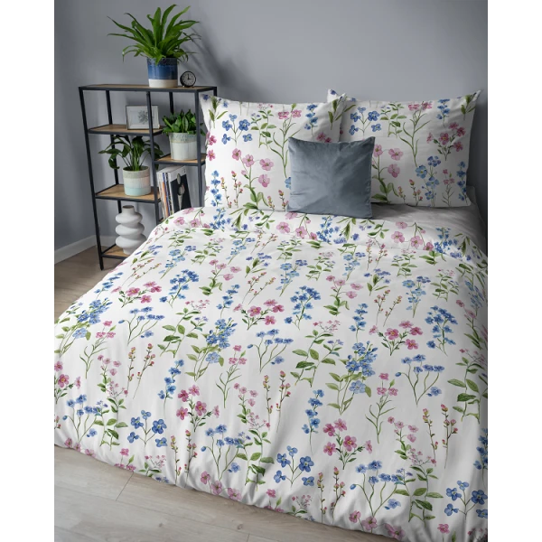 Pościel Flanelowa 220x200 cm Kolorowe Kwiaty Flanela 5634A