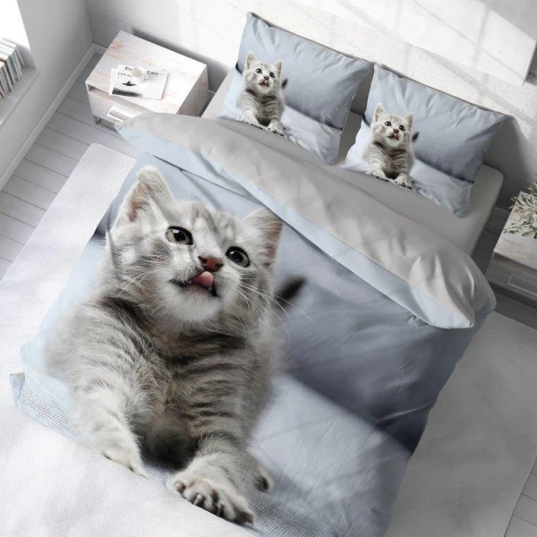 Pościel Premium 3D 160x200 cm Kotek 6457