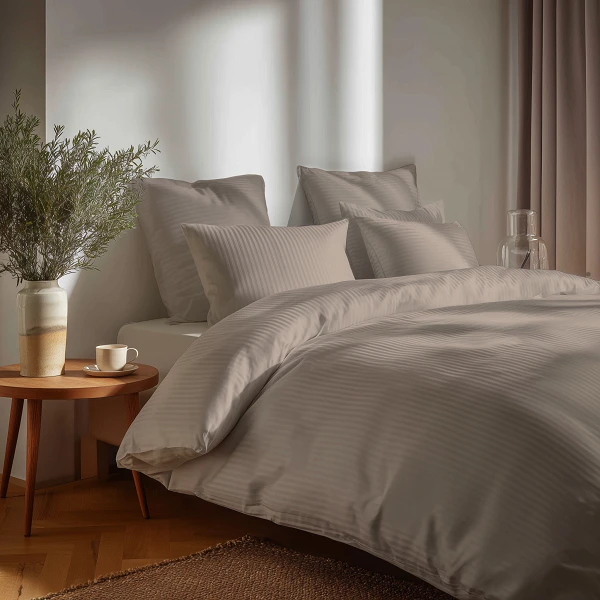 Pościel Satyna Bawełniana Exclusive 160x200 cm PURE TAUPE 