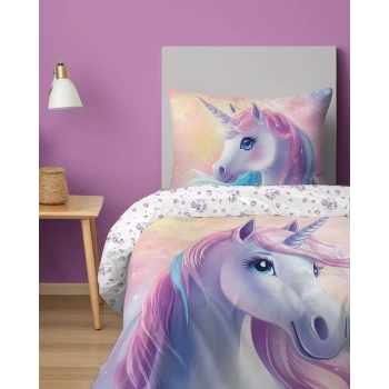 Pościel z Jednorożcem 160x200 cm 100% Bawełna 5575A