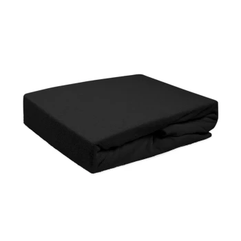 Prześcieradło frotte z gumką 150/160x200 cm Czarne 027