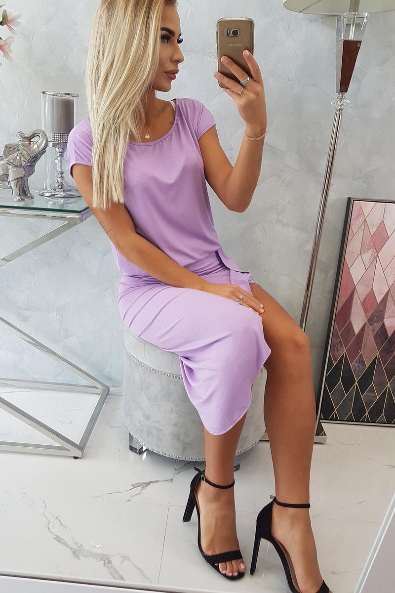 Sukienka asymetryczna fioletowa