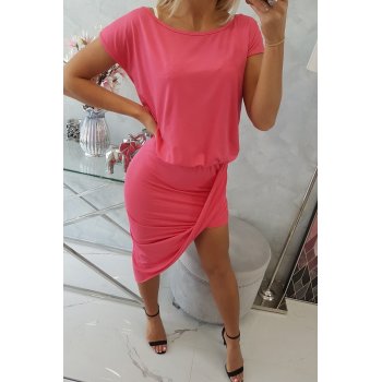 Sukienka asymetryczna różowy neon